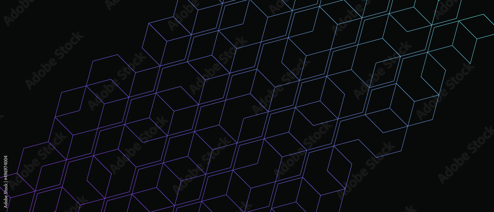 Aufkleber stylish structure hexagonal line geometric pattern background. abstract geometric backdrop with neon