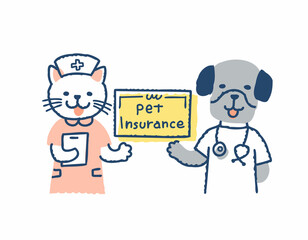 ペット保険イメージ　犬の医者と猫の看護師