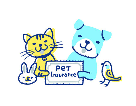 ペット保険イメージ　犬と猫とウサギと小鳥