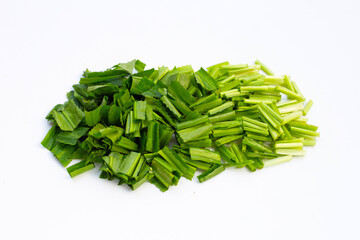 Culantro or sawtooth coriander on white background.