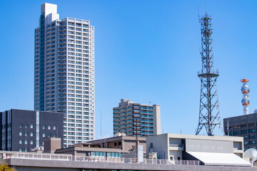 Fototapeta premium 広島市の高層ビル