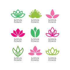 Fototapeta na wymiar Collection of lotus flower icon.Vector illustration.