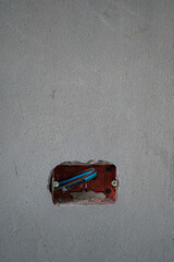 Power sockets on concrete walls,Copy space.