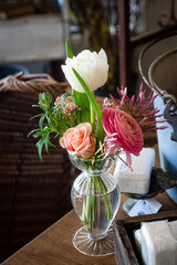 bouquet of flowers on table