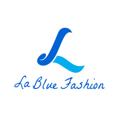 letter L logo vector luxury fashion with flat blue color style