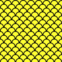 seamless fish scale pattern yellow background © pla