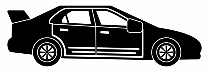 saloon car icon, saloon car vector sign symbol of transportations