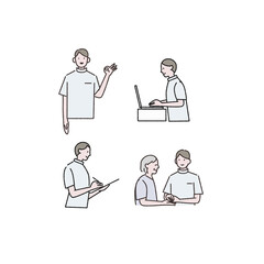 働く看護師さんイラスト素材セット