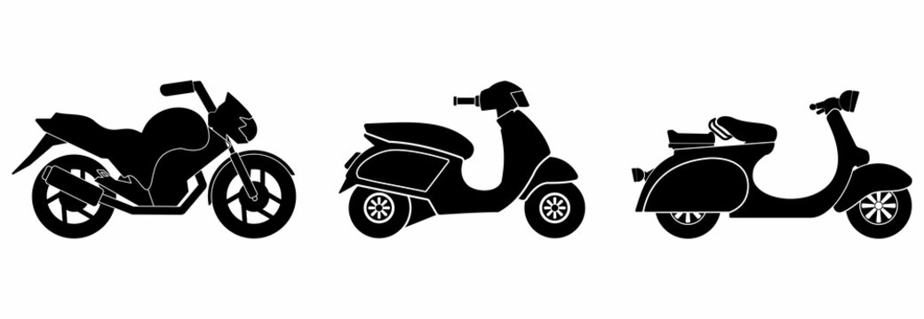 motorcycle icon set, motorcycle vector  set sign symbol of transportations