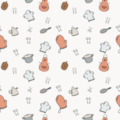 Cute cooking seamless pattern