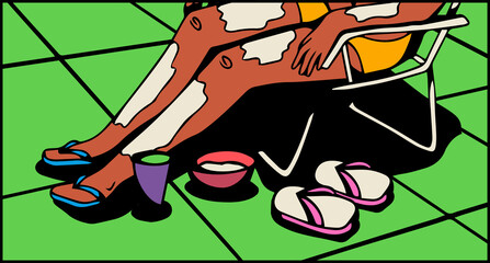 Person sitting on beach chair