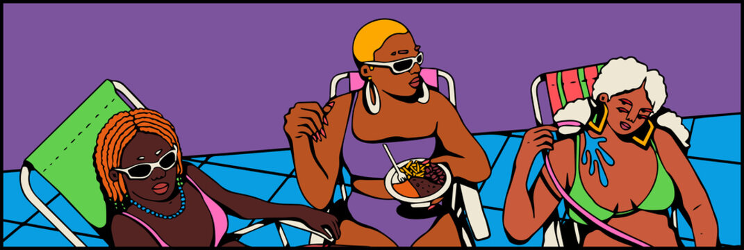 Person sitting on beach chair eating