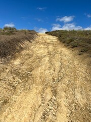 Steep uphill climb on Canyon Acres trail in Southern California