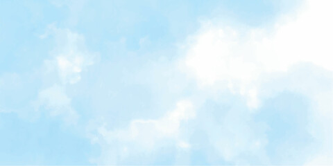 Watercolor illustration of sky with cloud. Artistic natural painting abstract background.