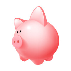 Piggy Bank Cute Accessory For Safe Money Vector. Piggy Bank Tool For Putting And Collect Finance Coin And Banknote. Piggybank For Cash Financial Economy Template Realistic 3d Illustration