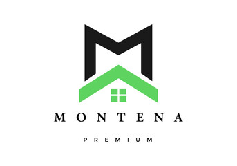 Fototapeta premium logo huruf M, cocok untuk perusahaan real estate.