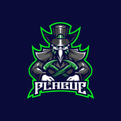 Plague mascot logo design vector with modern illustration concept style for badge, emblem and t shirt printing. Plague illustration for sport and esport team.