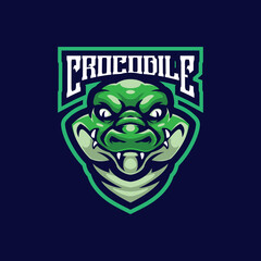 Crocodile mascot logo design vector with modern illustration concept style for badge, emblem and t shirt printing. Head crocodile illustration for sport and esport team.