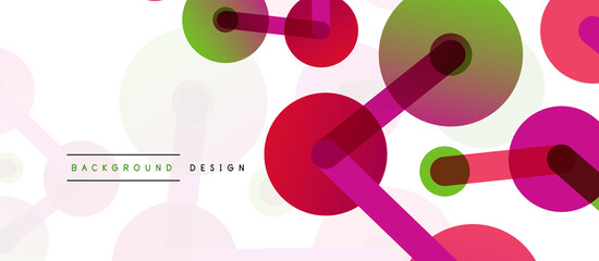 Abstract background. Round dots connected by lines. Trendy techno business template for wallpaper, banner, background or landing