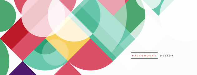 Obraz premium Beautiful abstract background. Circles, triangle shapes, and squares. Minimal geometric template for wallpaper, banner, background or landing