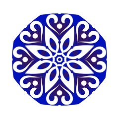 Blue and white flower element