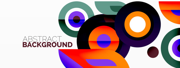 Fototapeta premium Rings and circles geometric abstract background for wallpaper, banner, backdrop