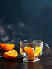 fruit drink with citrus pieces
