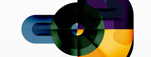 Obraz premium Creative geometric wallpaper. Circles, lines background. Business template for wallpaper, banner, background or landing