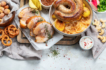 Assortment of different german food.