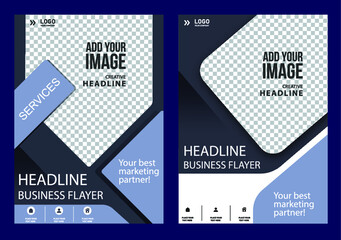 corporate flyer templates elegant modern checkered geometric shapes