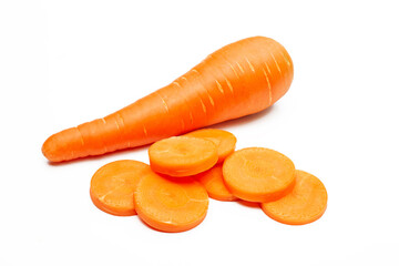 fresh carrot isolated on white background
