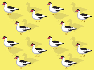 Muscovy Duck Animation Seamless Wallpaper Background