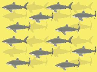 Fototapeta na wymiar Oceanic Whitetip Shark Swimming Animation Seamless Wallpaper Background