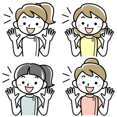 笑顔の女性医療従事者