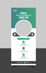 Naklejka premium Hemp oil product or CBD oil rollup banner template design