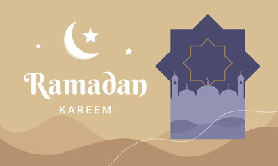 Ramadan kareem greeting card, banner template