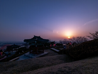 cultural tourism Heritage  south Korea sunset