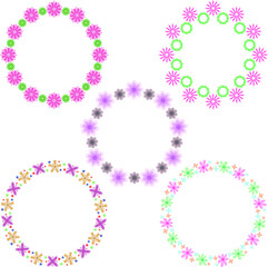 Beautiful flower pattern circular frame design, Border element with flower creation.