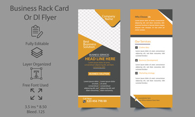 Modern and Simple Business Rack Card, dl flyer Template