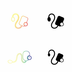 Medical mechanical tonometer set icon vector