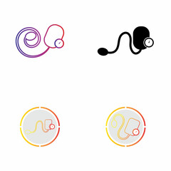 Medical mechanical tonometer set icon vector