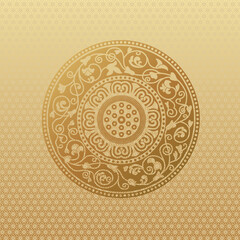 Korean traditional pattern Vector illustration, korean old patterns golden color background. Graphic design elements. Isolated objects, 
oriental vector pattern