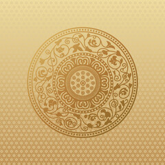Korean traditional pattern Vector illustration, korean old patterns golden color background. Graphic design elements. Isolated objects, 
oriental vector pattern