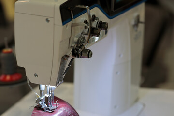 industrial sewing machine in a shoe factory