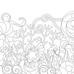 Obraz premium Abstract style decorative border. Coloring page for adult.