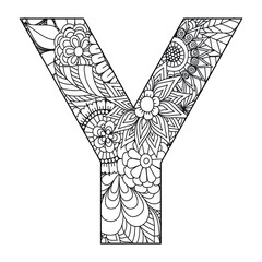 Mandala Alphabet Coloring Page