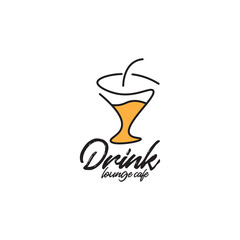 Drink lounge and cafe logo design