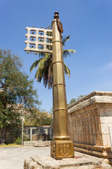 Brass Dwajasthambam at Subhrahmanya Temple, Avani, Kolar, Karnataka, India