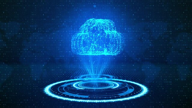 Cloud Computing Cybersecurity 5g high-speed connection Loop Animation. Digital Data analysis abstract background. futuristic and technology of internet and big data of using artificial intelligence.