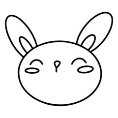 happy rabbit face hand drawing